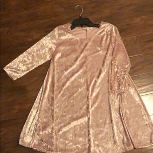 Light Pink Crushed Velvet Dress